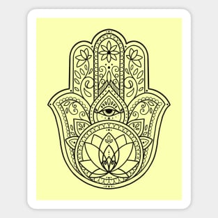 Hamsa Hand and Lotus Flower by Lorna Laine Magnet